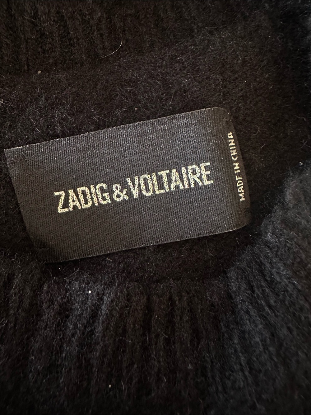 Zadig and Voltaire Reglis heart embroidered Cashmere black sweater XS - Picture 5 of 6